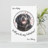 Aanpasbare Valentijnsdagkaart Newfoundlander Feestdagenkaart (Staand voorkant)