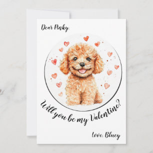 Aanpasbare Valentijnsdagkaart Poedel Feestdagenkaart