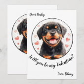 Aanpasbare Valentijnsdagkaart Rottweiler Feestdagenkaart (Voorkant / Achterkant)