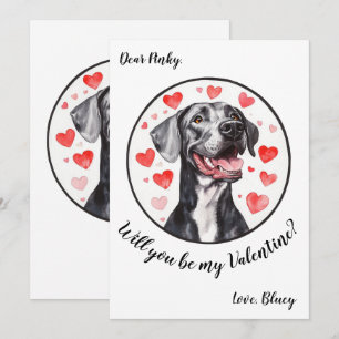 Aanpasbare Valentijnskaart Dog Great Dane Feestdagenkaart