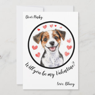 Aanpasbare Valentijnskaart Jack Russel Feestdagenkaart
