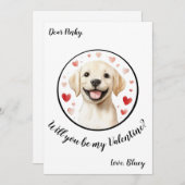 Aanpasbare Valentijnskaart Labrador Feestdagenkaart (Voorkant / Achterkant)
