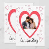 Aanpasbare Valentijnskaart – Ons liefdesverhaal Feestdagenkaart (Voorkant / Achterkant)
