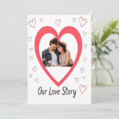 Aanpasbare Valentijnskaart – Ons liefdesverhaal Feestdagenkaart (Staand voorkant)