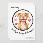 Aanpasbare Valentijnskaart Pittbull Feestdagenkaart (Voorkant / Achterkant)