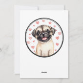 Aanpasbare Valentijnskaart Pug Feestdagenkaart (Achterkant)