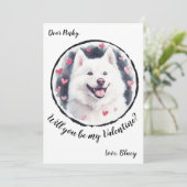 Aanpasbare Valentijnskaart Samoyed Feestdagenkaart (Staand voorkant)