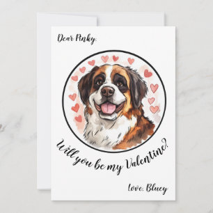 Aanpasbare Valentijnskaart St Bernard Feestdagenkaart