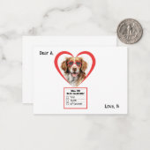 Aanpasbare valentijnskaart voor Brittany Spaniel h Notitiekaartje (Voorkant / Achterkant in situ)