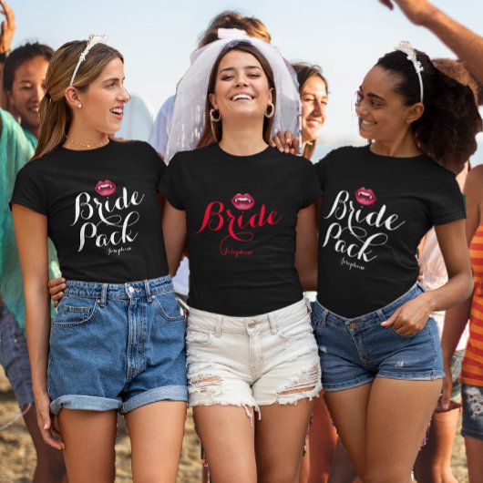 Aanpasbare Vampier Bruid Pack Bachelorette Party T-shirt