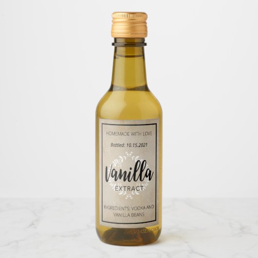 Aanpasbare Vanille-Extract Label VE001_01wn Wijn Etiket (Voorkant)