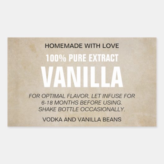 Aanpasbare Vanille-Extract Label ZVE_07 (Voorkant)