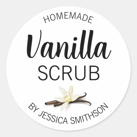 Aanpasbare Vanille Scrub Zelfgemaakte Label (Voorkant)