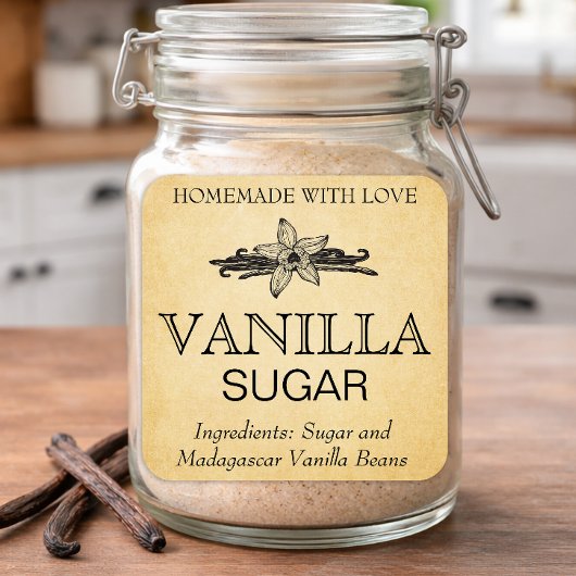 Aanpasbare Vanille Suiker Extract label VS002