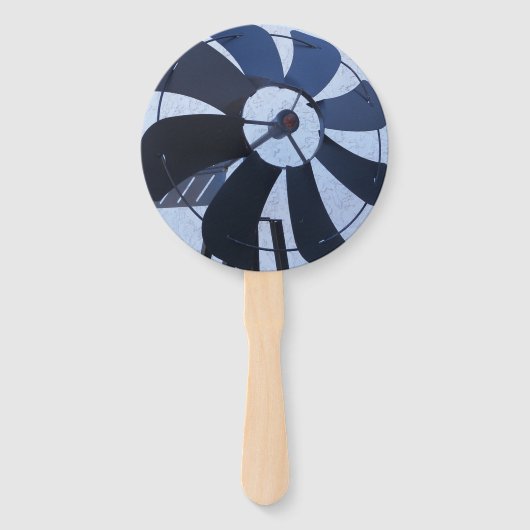 Aanpasbare ventilator met zwarte windmolenbladen handwaaier (Voorkant)