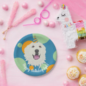 Aanpasbare Verjaardag Great Pyrenees Papieren Bordje (Feest)