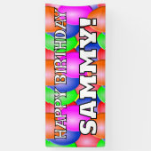 Aanpasbare VERJAARDAG met naam Spandoek (Verticaal)