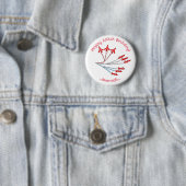 Aanpasbare verjaardagsbadge met rode straaljagers ronde button 5,7 cm (In situ)