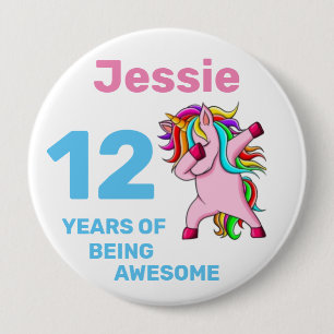 Aanpasbare verjaardagsbadge voor meisjes - Super l Ronde Button 4,0 Cm