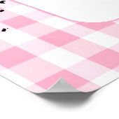 Aanpasbare Verjaardagsbanner Roze Gingham Poster (Hoek)