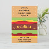 Aanpasbare verjaardagsfeest uitnodiging (Staand voorkant)