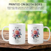 Aanpasbare verjaardagsroos bloem voor juni koffiemok