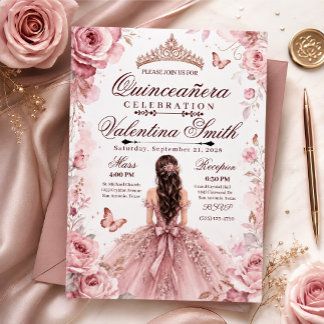 Aanpasbare verjaardagsuitnodiging Quinceañera Acryl Uitnodigingen