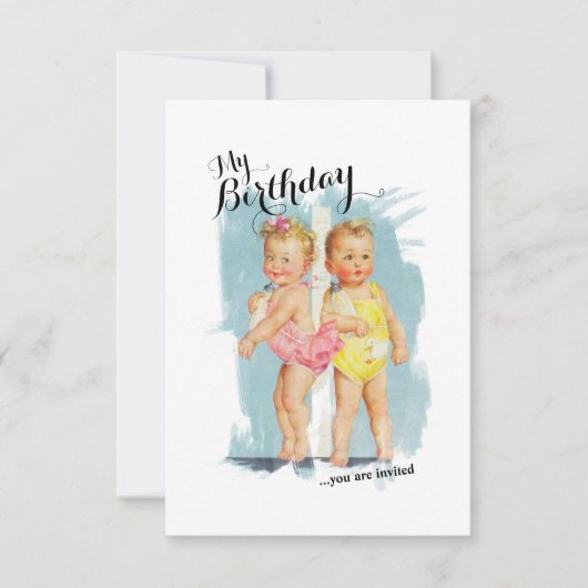  aanpasbare verjaardagsuitnodiging voor kinderen kaart (Voorkant)