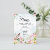 Aanpasbare verjaardagsuitnodiging voor vrouwen – B Briefkaart (Staand voorkant)