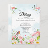 Aanpasbare verjaardagsuitnodiging voor vrouwen – B Briefkaart (Voorkant / Achterkant)