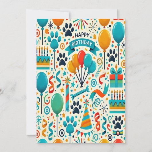 Aanpasbare verjaardagsuitnodigingskaart voor huisd kaart (Achterkant)