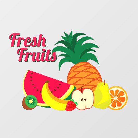 Aanpasbare verse fruitwinkel marktbedrijf raamsticker (Vel)