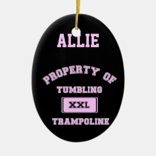 Aanpasbare versiering van trampoline gymnast keramisch ornament (Voorkant)