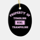 Aanpasbare versiering van trampoline gymnast keramisch ornament (Achterkant)