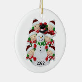 Aanpasbare versiering voor snowman van 6 personen keramisch ornament (Rechts)