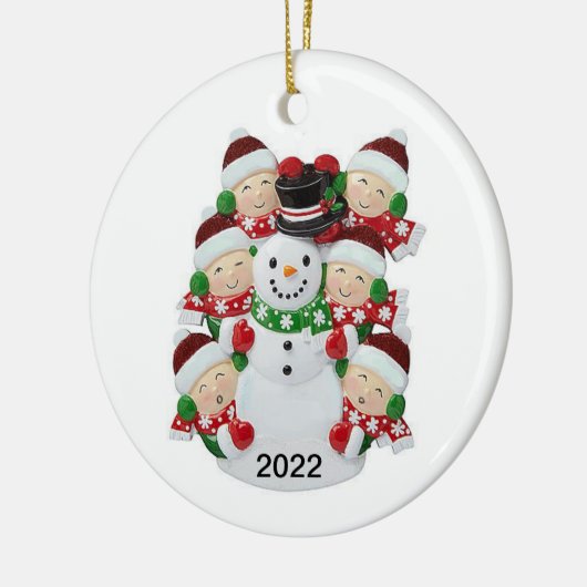 Aanpasbare versiering voor snowman van 6 personen keramisch ornament (Links)
