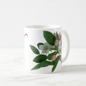 Aanpasbare Vicky naam monogram roze bloem chic Koffiemok (Voorkant rechts)
