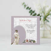 Aanpasbare vintage bruids trouwset - sjablonen kaart (Staand voorkant)