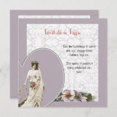 Aanpasbare vintage bruids trouwset - sjablonen kaart (Voorkant / Achterkant)