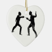 Aanpasbare Vintage fencing-cadeaus Keramisch Ornament (Rechts)