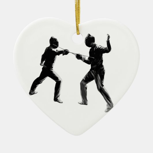 Aanpasbare Vintage fencing-cadeaus Keramisch Ornament (Voorkant)
