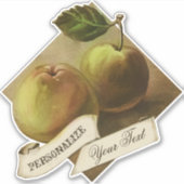 Aanpasbare vintage fruit kruidenierswinkel appel sticker (Voorkant)