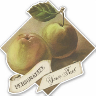 Aanpasbare vintage fruit kruidenierswinkel appel sticker