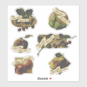 Aanpasbare Vintage Fruit Thuisgemaakte Ingeblikte Sticker