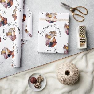 Aanpasbare Vintage Geboorte Cadeaupapier