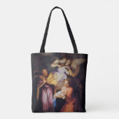 Aanpasbare Vintage Geboorte Kerst Tote Bag (Achterkant)