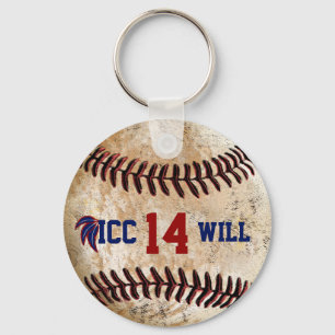 Aanpasbare Vintage Honkbal Sleutelhanger UW TEKST