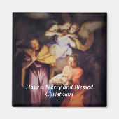 Aanpasbare Vintage Kerststal Kerstmis Magneet (Voorkant)