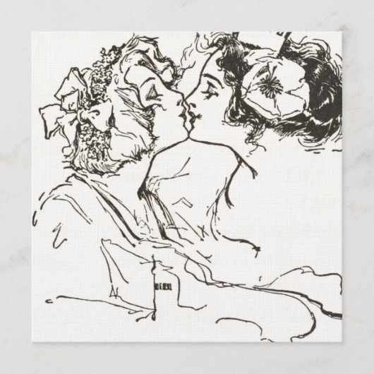 Aanpasbare Vintage Kussende Lesbische Huwelijk (Voorkant)