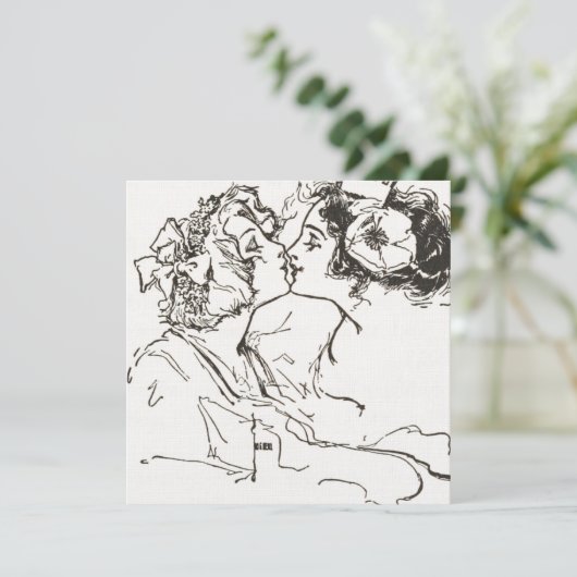 Aanpasbare Vintage Kussende Lesbische Huwelijk (Staand voorkant)